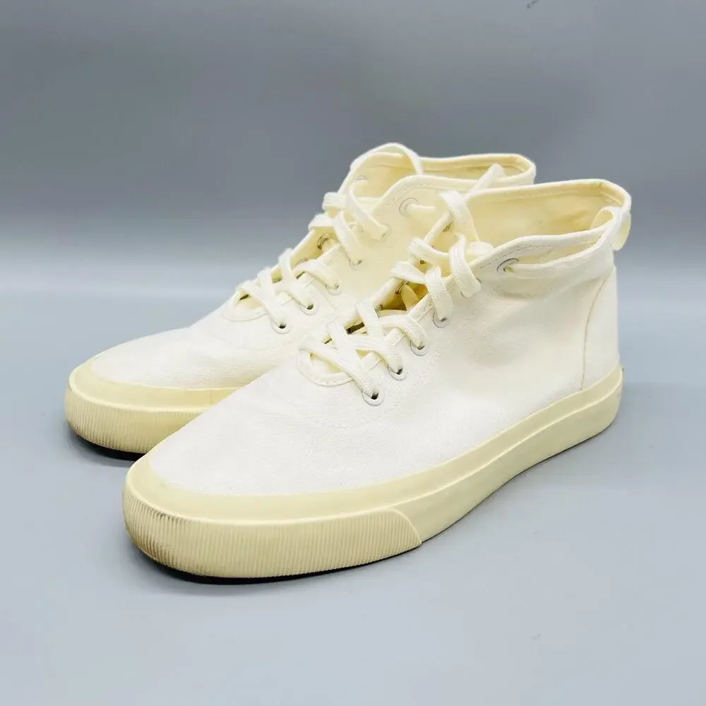 Everlane Shoes Womens 7 White Canvas Mid Top Lace Up Sneakers Comfort Casual